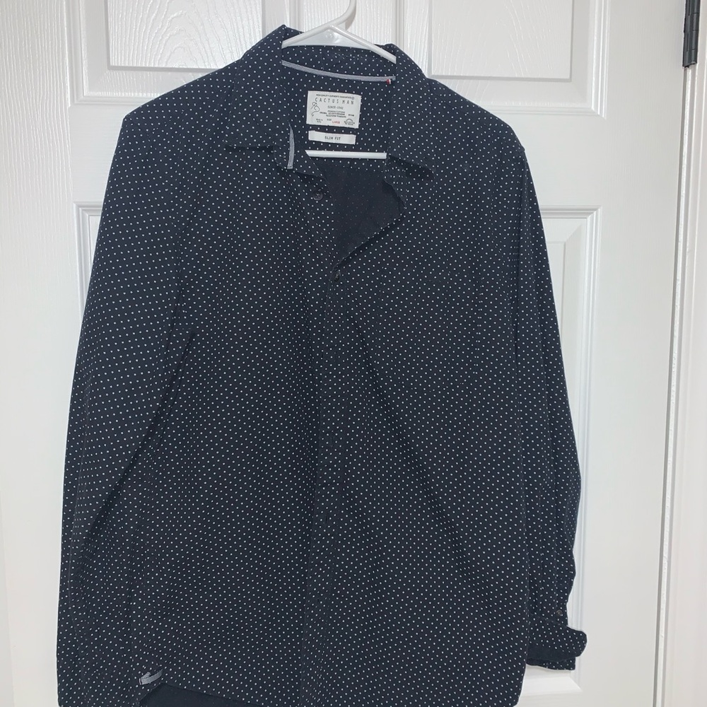 Men’s Dress Shirt blue with stars, slim fit